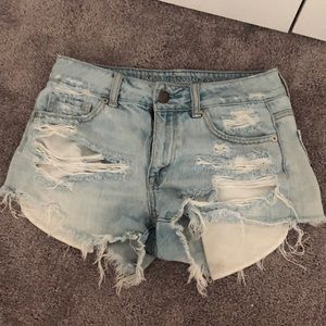 Ripped American eagle shorts